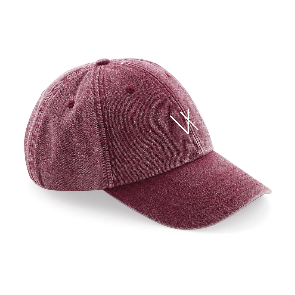 [01-Denim-Burgundy] Denim Cap (Burgundy)