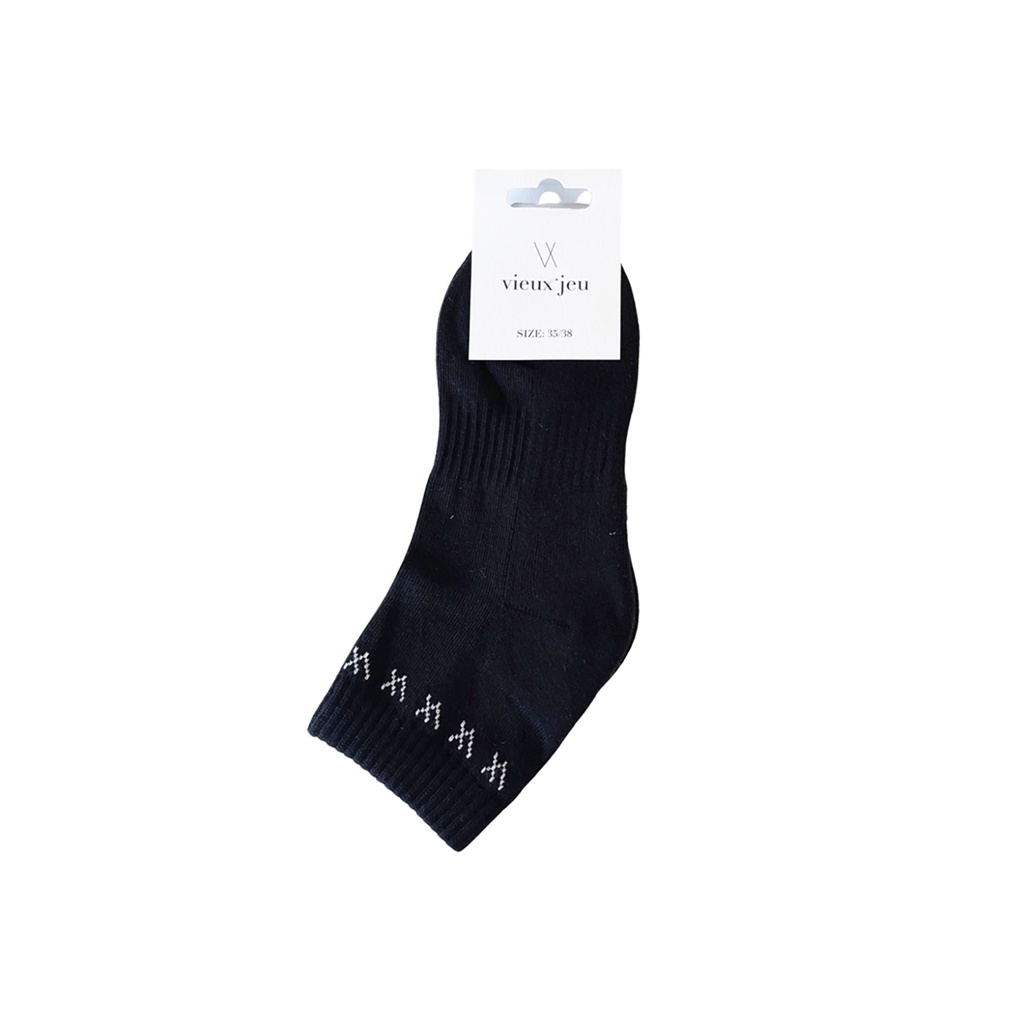 [023-03-Mel-Mid-BW-35] 023 Mel Mid Socks (Black, 35-38)